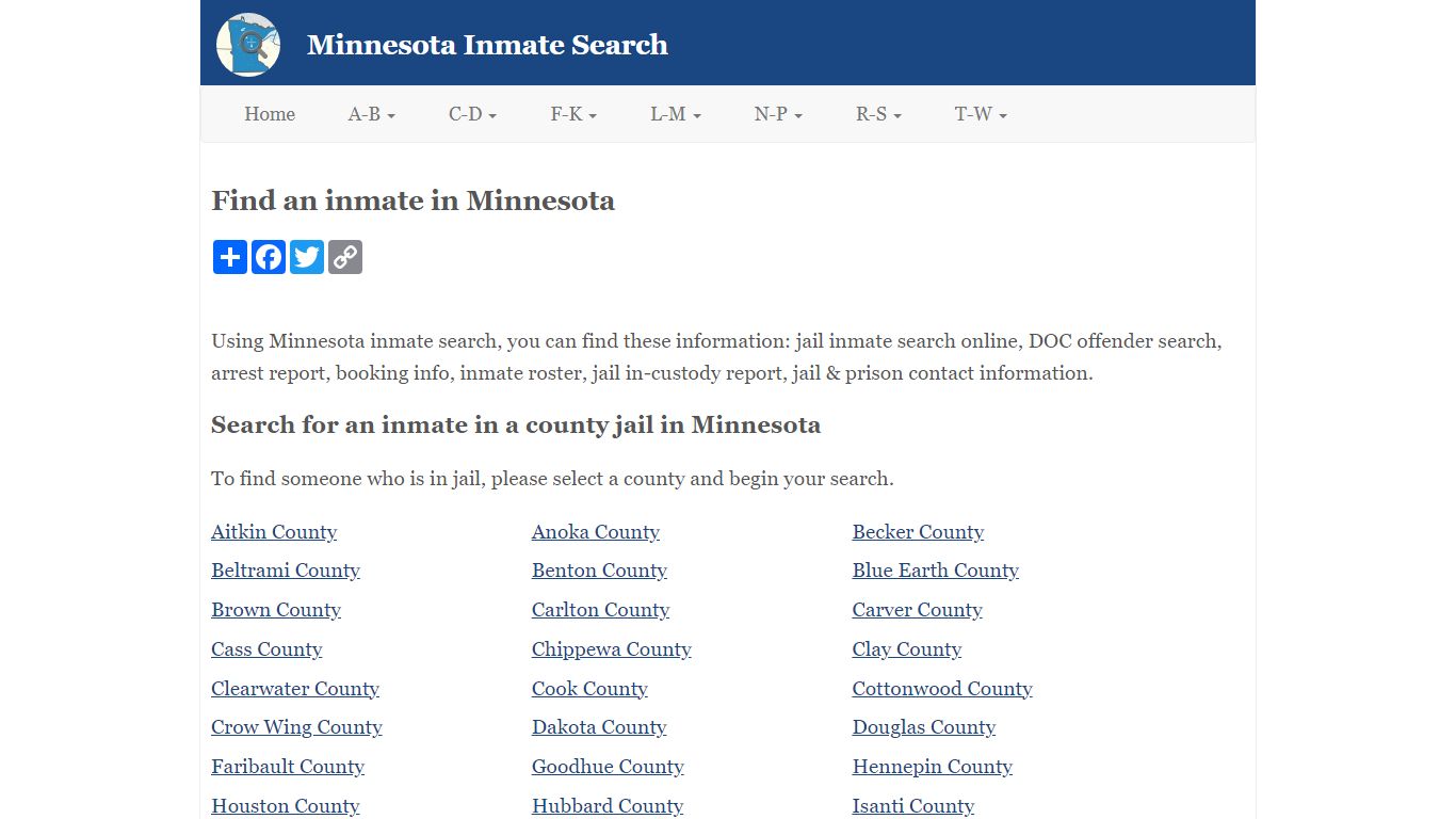 Minnesota Inmate Search